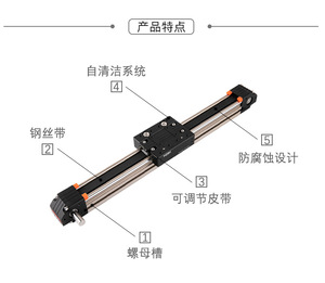 Módulo lineal de eje único de alta precisión, guía de riel de guía de impresión láser, módulo deslizante de correa síncrona - Product Image 5