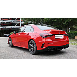 A45 AMGモデルに変更されたベンツAクラスW177 2020-2022に適したグリルとリアリップ付きのフロントバンパーとリアバンパーが含まれています - Product Image 3
