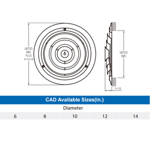 HLK-System Teile belüftung Abgas Aluminium-Entlüftung abdeckung Decken kanal absaugung Runde Laibung Entlüftung Luft verteiler außen - Product Image 2