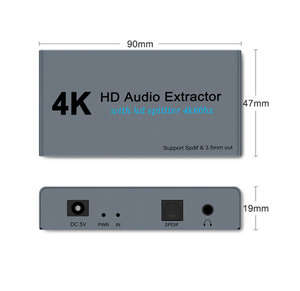Divisor de audio HDMI 1 entrada 2 salidas HD Splitter 1x2 para HDTV PS 4 4K con extractor de audio 3,5 Jack HDMI Switcher Adapter