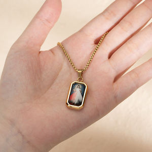 Pendentif Huit Trésors Motif Personnalisé de la Vierge Marie Bijoux Religieux Image Accepter Personnalisé pour Grossiste Bijouterie - Product Image 3