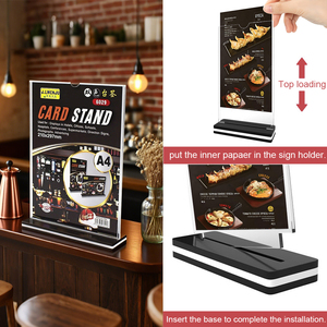 Hai mặt thân thiện với môi menu đứng hiển thị nhựa thẻ kinh doanh A8 dấu hiệu chủ cho văn phòng nhà bảng quảng cáo - Product Image 3