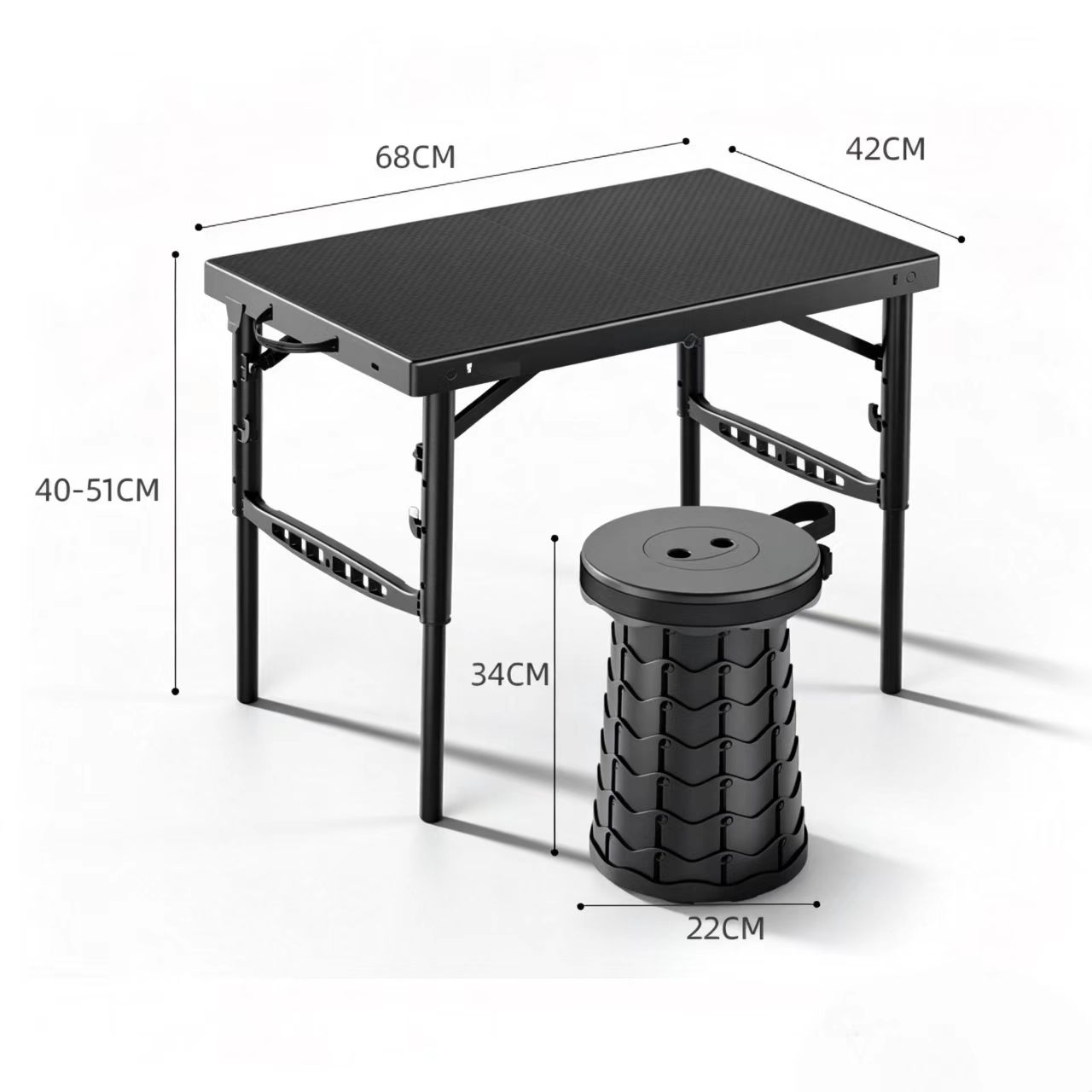 Black Medium Table with 1 chair