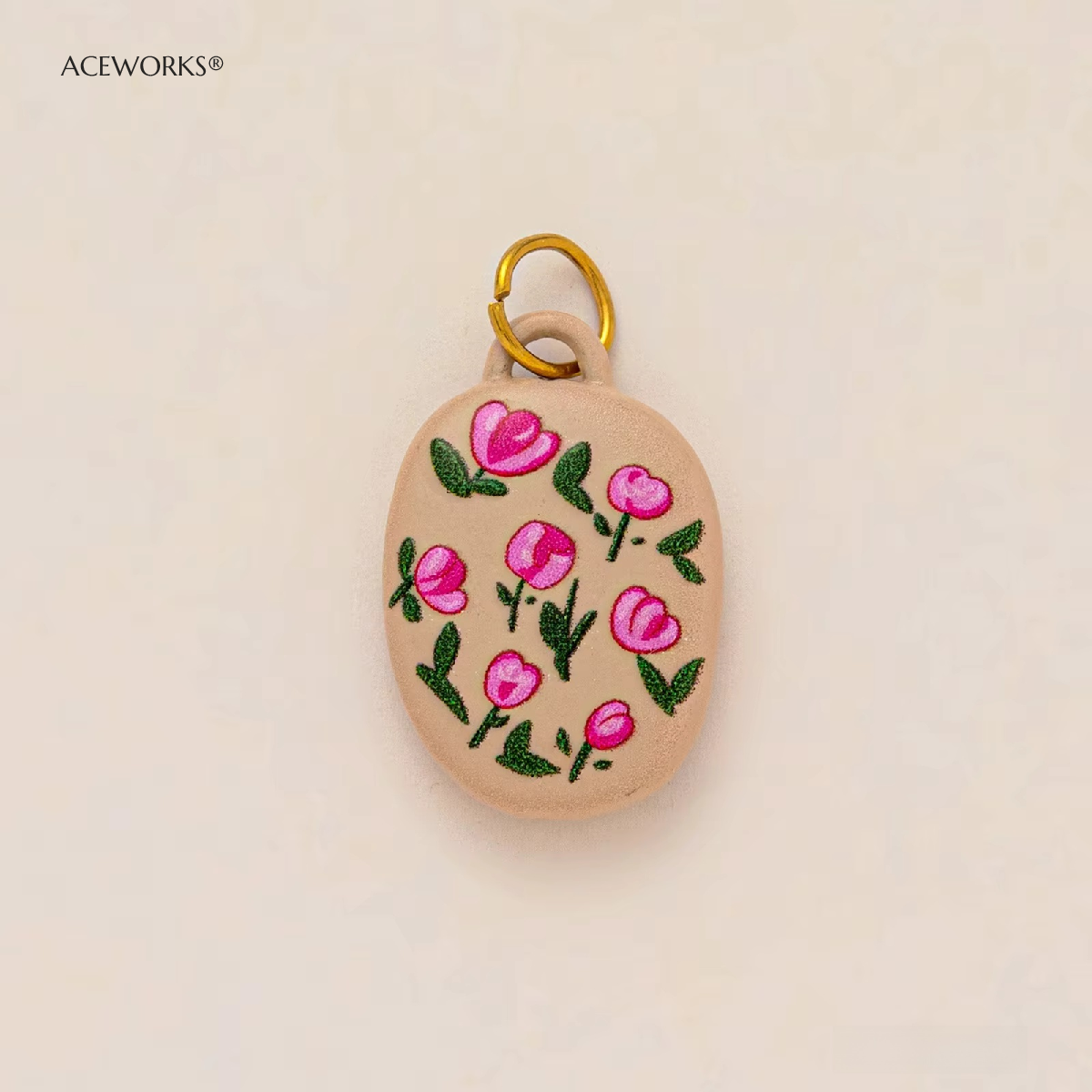 Pink Tulip Cluster Charm