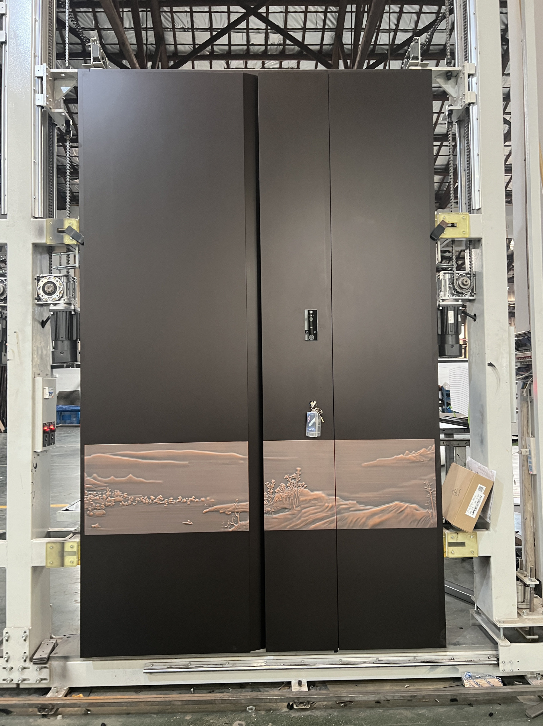 1000x1000mm-14 พระอาทิตย์ขึ้น-8mm แกะสลักไม้เนื้อแข็งหลายชั้น
