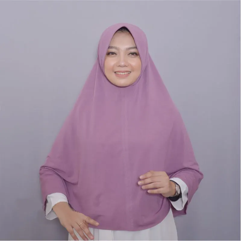 Jilbab Instan Siap Pakai Sorban Malaysia Dewasa Khimar Kristal Rami Wanita Muslim Polos Kerudung