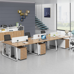Partición de pantalla abierta personalizada, escritorio de ordenador estable, muebles de estación de trabajo para personal de oficina para 6 personas - Product Image 1
