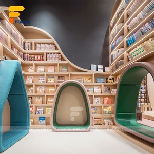 أثاث إبداعي للأطفال للقراءة رف عرض مكتبة خشبي وحدات رف تخزين كتب للأطفال منطقة القراءة - Product Image 1