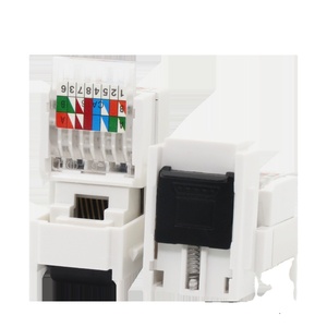 RJ45 UTP以太网5e类/6类/6a类/78p8c类90度无工具黑门网络信息模块化梯形插孔 - Product Image 1