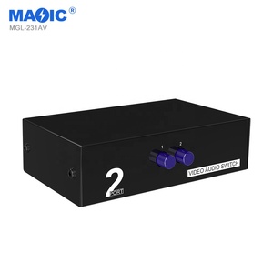 Convertidor de interruptor de audio y video bidireccional AV RCA, 2 entradas, 1 salida, interruptor KVM USB para monitores
