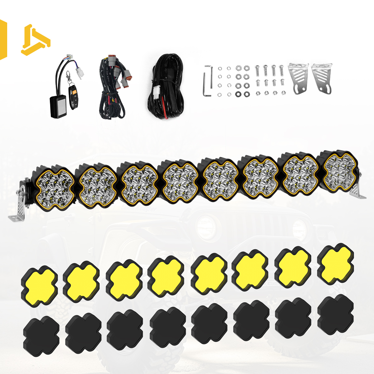 Kit de barre lumineuse (couvercle jaune + couvercle noir)