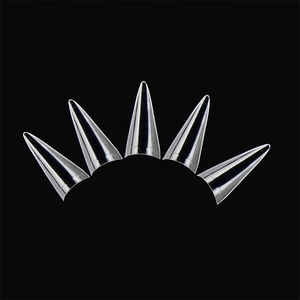 Orta Stiletto NAIL İpuçları Ultra düz yan yelken temizle renk ve güçlü Pro İpuçları yarım kapak Salon için - Product Image 4