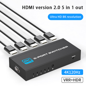 Bộ Chia Công Tắc HDMI Bộ Chuyển Đổi HDMI 5 Trong 1 Hỗ Trợ 8K 4K Full HD1080p 3D Với Điều Khiển Từ Xa IR RF Cho Máy Phát PS4 Xbox Blu-Ray - Product Image 2