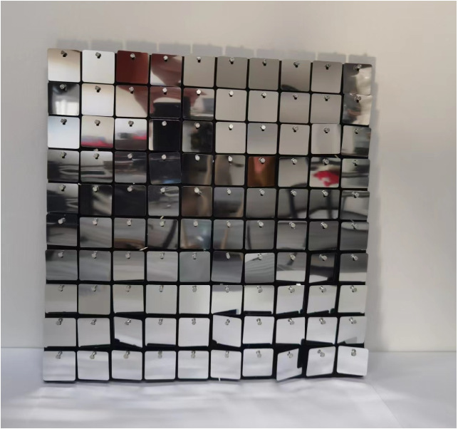 Miroir carré argent