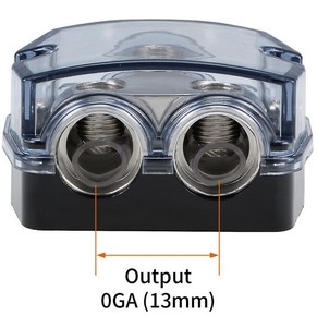 1X0Gauge in / 2 X4 Gauge Out Distribución de energía Bloque distribuidor de tierra para divisor de amplificador de audio de coche - Product Image 4