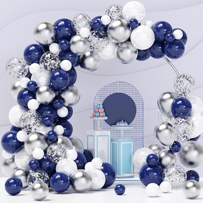 Kit de guirlande de ballons bleu argent