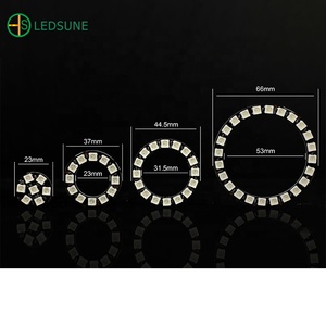 วงแหวน WS2812 rgbic สินค้า OEM WS2812 LED 7/12 /16/24 LED วงกลมพิกเซลบอร์ด PCB สีขาวสีดำไฟ LED WS2812B 5V - Product Image 1