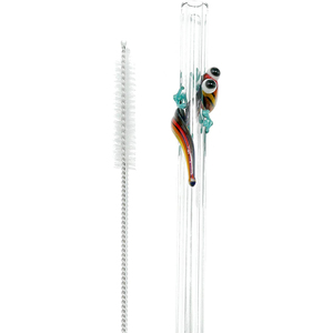 多色可重复使用的异形玻璃吸管，带设计的动物环保吸管 - Product Image 4