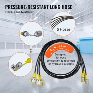DB for VEVOR Hydraulic Pressure for <strong>Test</strong> Kit for Excavator <strong>5</strong> Gauges 13 Couplings 14 Tee Connectors <strong>5</strong> for <strong>Test</strong> Hoses <strong>1</strong>-Year - Product Image 5