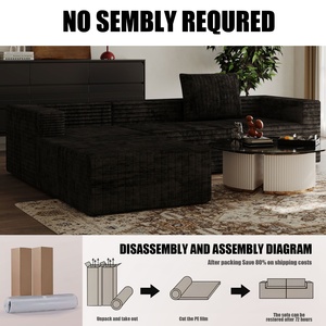 Spons kompresi Modular Corduroy abu-abu kemasan vakum <span class=keywords><strong>Sofa</strong></span> <span class=keywords><strong>Sofa</strong></span> tanpa tulang <span class=keywords><strong>Sofa</strong></span> dalam kotak - Product Image 5