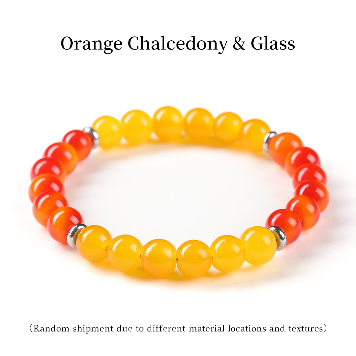 Calcédoine orange et verre