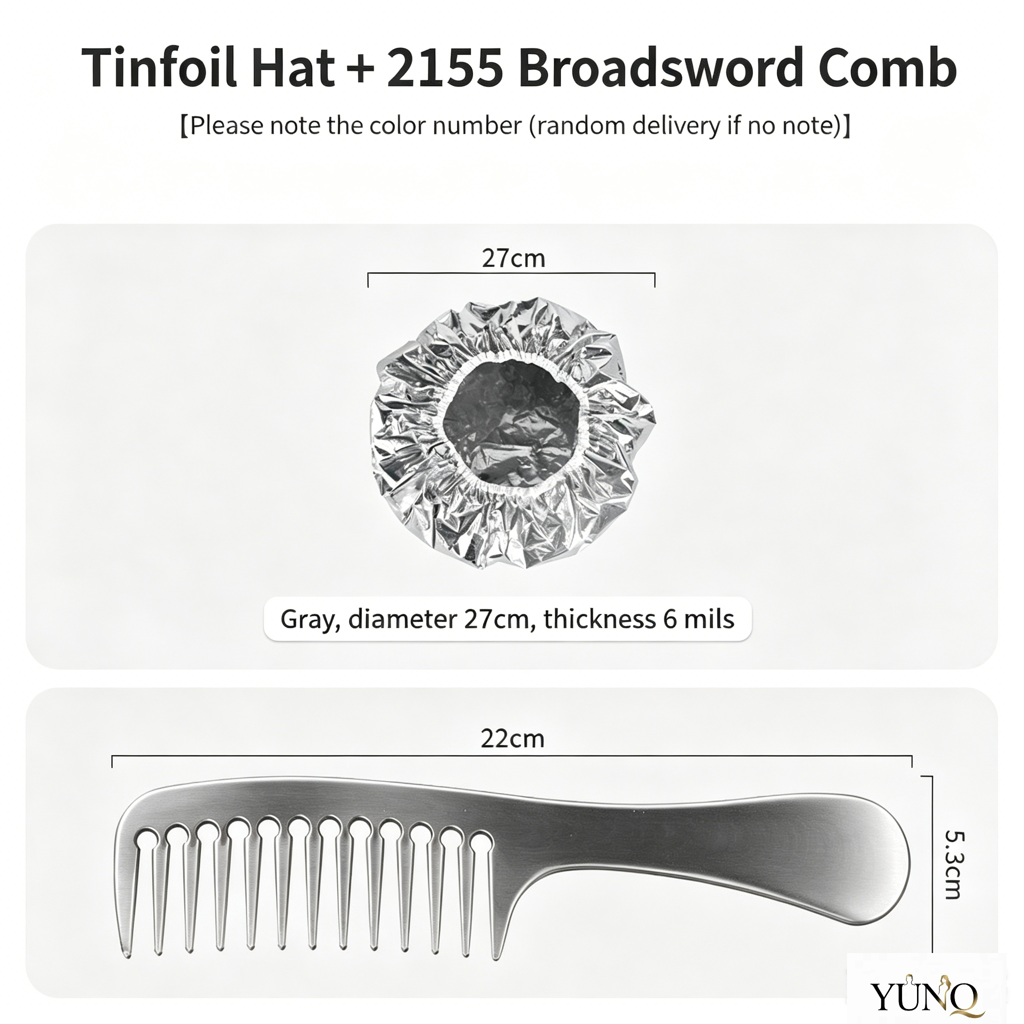 6 strands white + 2155 broad-tooth comb