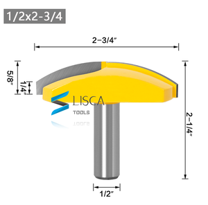 L-N231 1PC 1/2 "chân 12mm chân lớn Bát <span class=keywords><strong>Router</strong></span> <span class=keywords><strong>bit</strong></span>-2.7" bán kính-2-3/4 "rộng chế biến gỗ công cụ cắt - Product Image 5