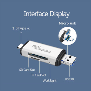 <span class=keywords><strong>Multi</strong></span> lettore di schede 4 in1 tipo-<span class=keywords><strong>C</strong></span> USB3.0 adattatore di interfaccia MicroUSB Smart OTG per tipo <span class=keywords><strong>c</strong></span> TF scheda SD di lettura USB3.0