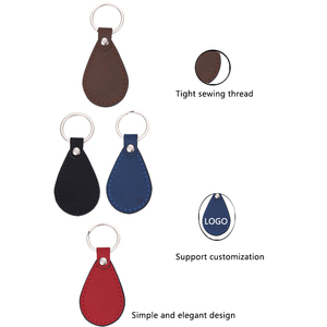 散装泪珠形聚氨酯皮革钥匙扣，带激光雕刻空白胶印 - Product Image 4