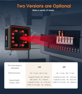 Escáner de código de matriz de datos QR RK360 Lector de código de línea de montaje industrial IP65 1D 2D Escáner de código de barras de montaje fijo - Product Image 6