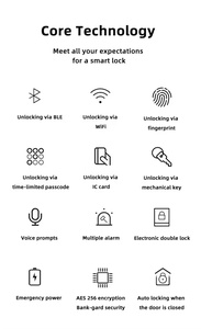Smart Ttlock Tuya Front Digital Biometric Password Finger <strong>Print</strong> Deadbolt External Locks <strong>Key</strong> Fingerprint Door Lock for Home - Product Image 4