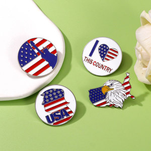 Yini Nhà Sản Xuất Bán Buôn Tùy Chỉnh USA Yêu Nước Men Pins Set, Kẽm Hợp Kim Với Nhựa Thủ Công Epoxy Nhựa Huy Hiệu, Men Kết Cấu - Product Image 1