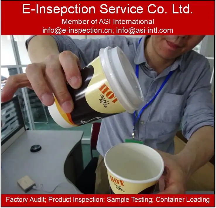 China inspection agent hubei paper cup pre shipment inspection container loading supervision