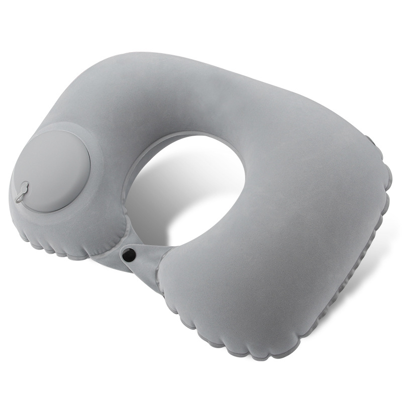 Flocking u pillow - light gray