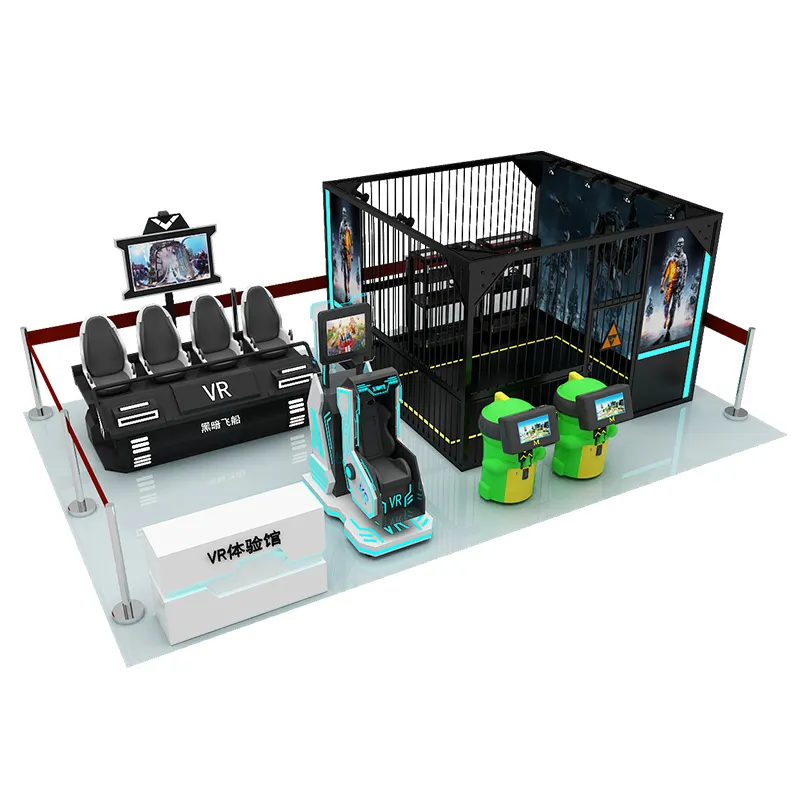 الواقع الافتراضي ماكينة لعبة الأركيد التجارية 9d Vr متنزه ألعاب محاكي إطلاق الليزر لعبة الواقع الافتراضي مجموعة