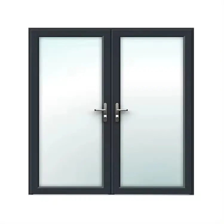 Puertas y ventanas de aluminio con revestimiento en polvo de diseño moderno, ventana abatible de aluminio de vidrio templado Doble