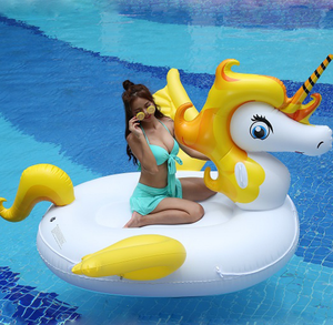 2021 nuovi grandi supporti per unicorno arcobaleno giallo cavalli volanti galleggiante per piscina scarichi galleggianti gonfiabili in PVC galleggiante per piscina - Product Image 2