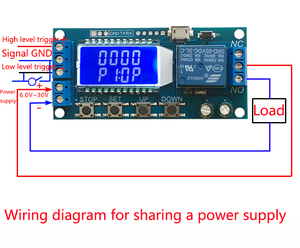 Micro USB Digital LCD Display Zeit Verzögerung Relais Modul DC 6-30V Control Multifunktions Timer Schalter Trigger Zyklus modul - Product Image 5