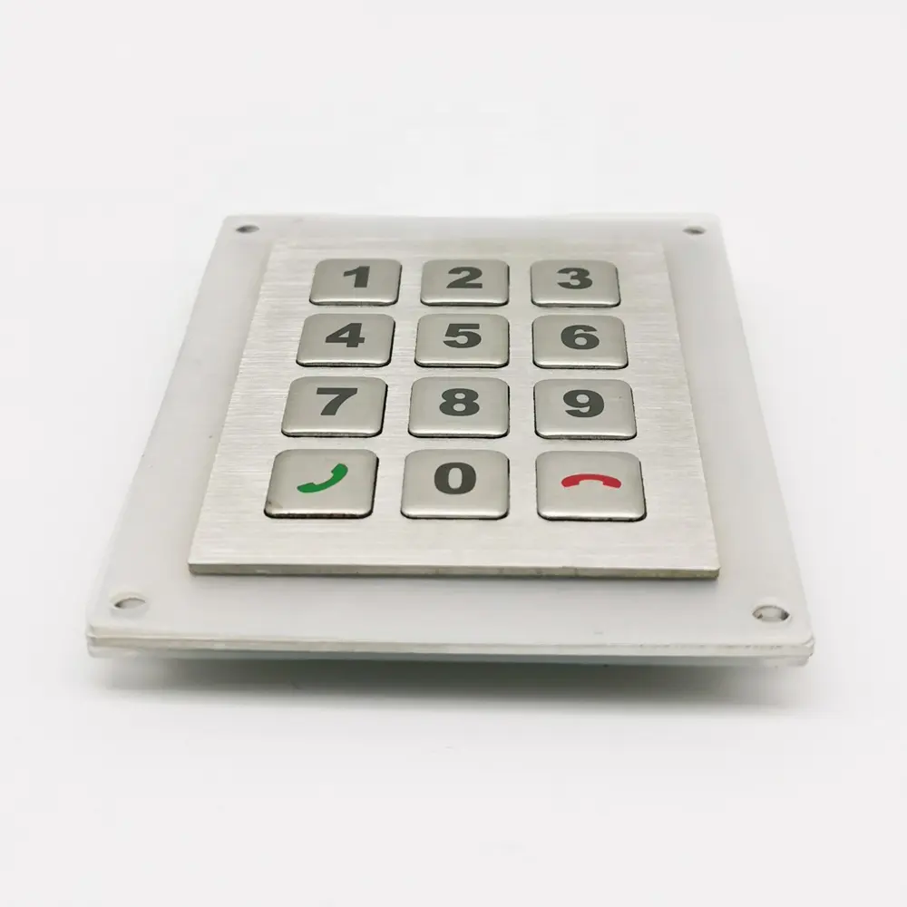 Matriz numérica de silicona personalizada, domo de metal, teclado de teléfono público industrial