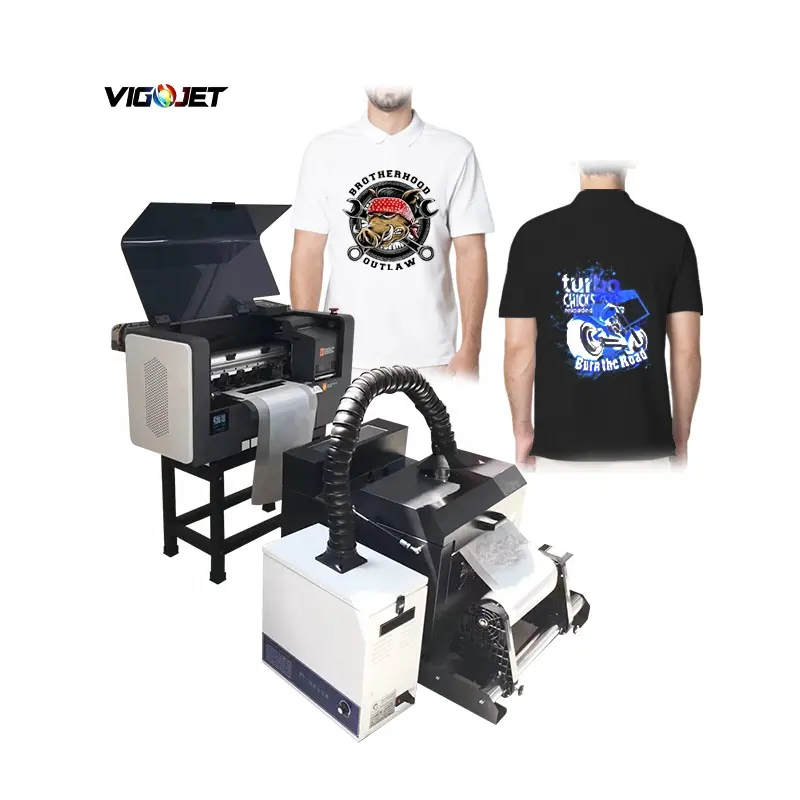 VIGOJET A3 DTF stampante a getto d'inchiostro set macchina da stampa per t-shirt a trasferimento termico stampante diretta su pellicola con testina di stampa XP600