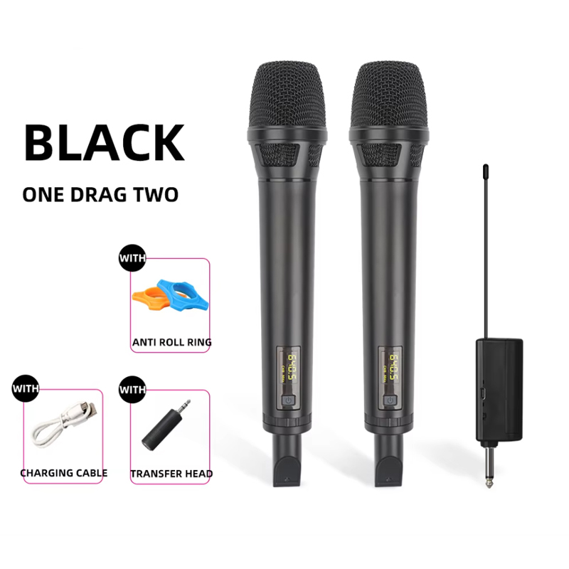2 micrófonos negros