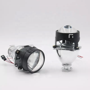 2.5 inç mavi kaplama petek Mini Bi Xenon projektör Lens DRL melek gözler kefen maskesi Fit H4 H7 araba motosiklet montaj kiti - Product Image 4
