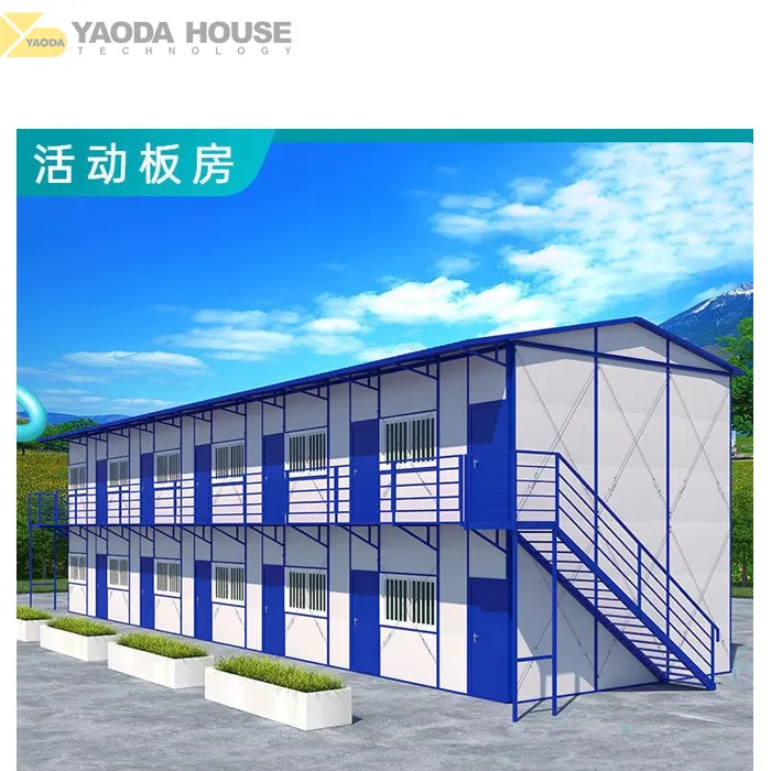 Çin 2 hikaye ucuz galvanizli uygun fiyatlı hafif çelik minik prefabrik ev inşaat yerinde