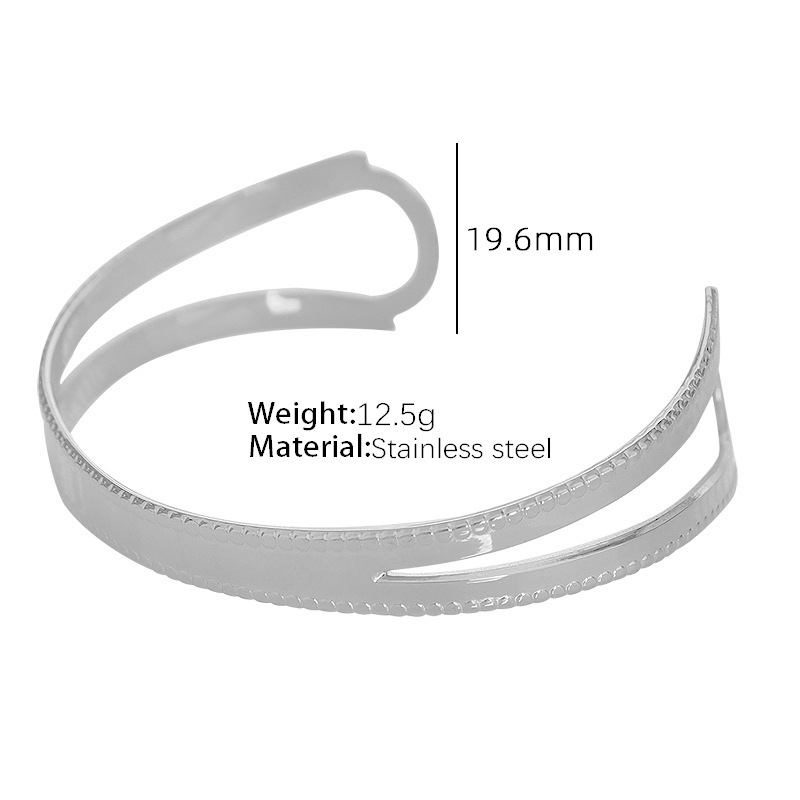 Pulsera de acero SZ33 con apertura ajustable.