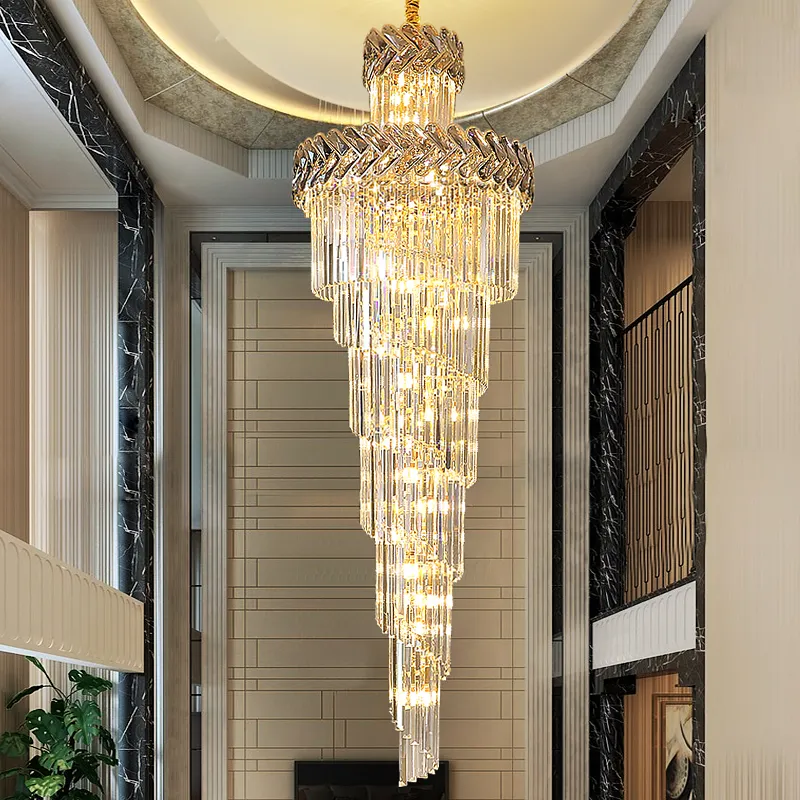 Zhongshan-Iluminación colgante grande y moderna para sala de estar, candelabro de cristal de lujo