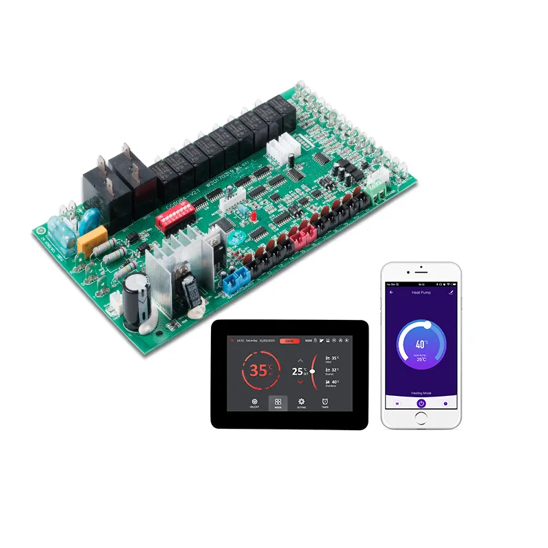 Multifunctional WiFi Tuya Heat Pump Controller PCB PCBA with Heating Cooling Hot Water Function