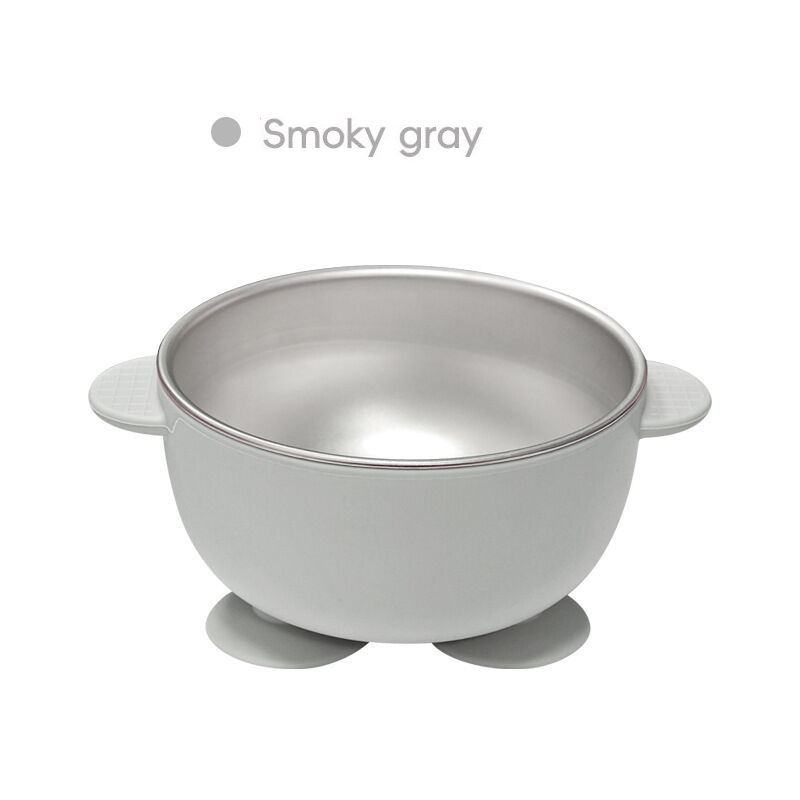 3 small suction stainless steel bowl-smoky grey