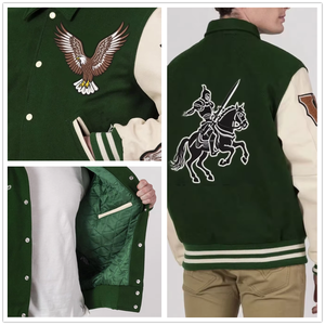 OEM Tùy Chỉnh Chất Lượng Cao Chenille Thêu Vá Letterman Áo Khoác Varsity Áo Khoác Cổ Điển Đính Bóng Chày Áo Khoác Cho Nam Giới - Product Image 2