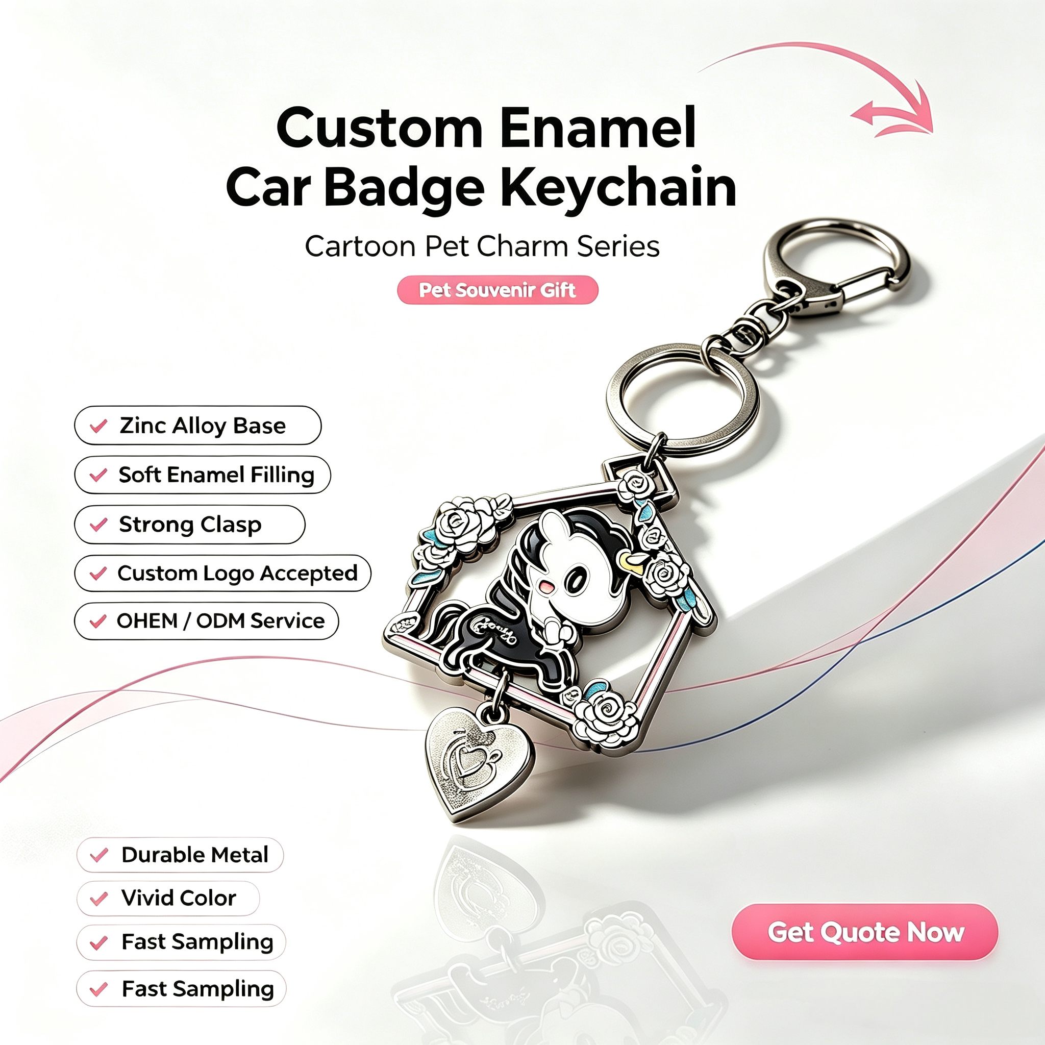 Hard Enamel Metal Anime Keychain