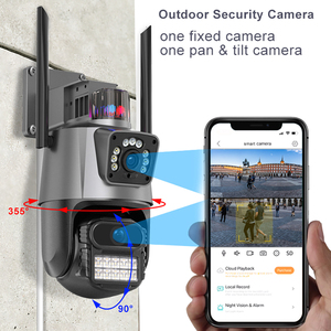 6MP 9MP projektör açık kablosuz 3 4 lens dome ptz cctv güvenlik çift lens kamera wifi IP ile insan hareket algılama siren - Product Image 5